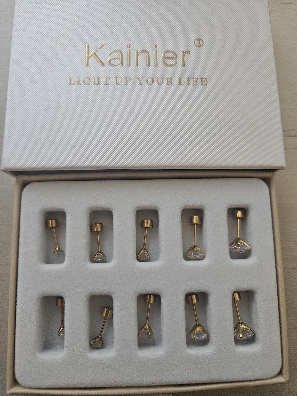 Gold Crystal Stud Earring Set - Gold